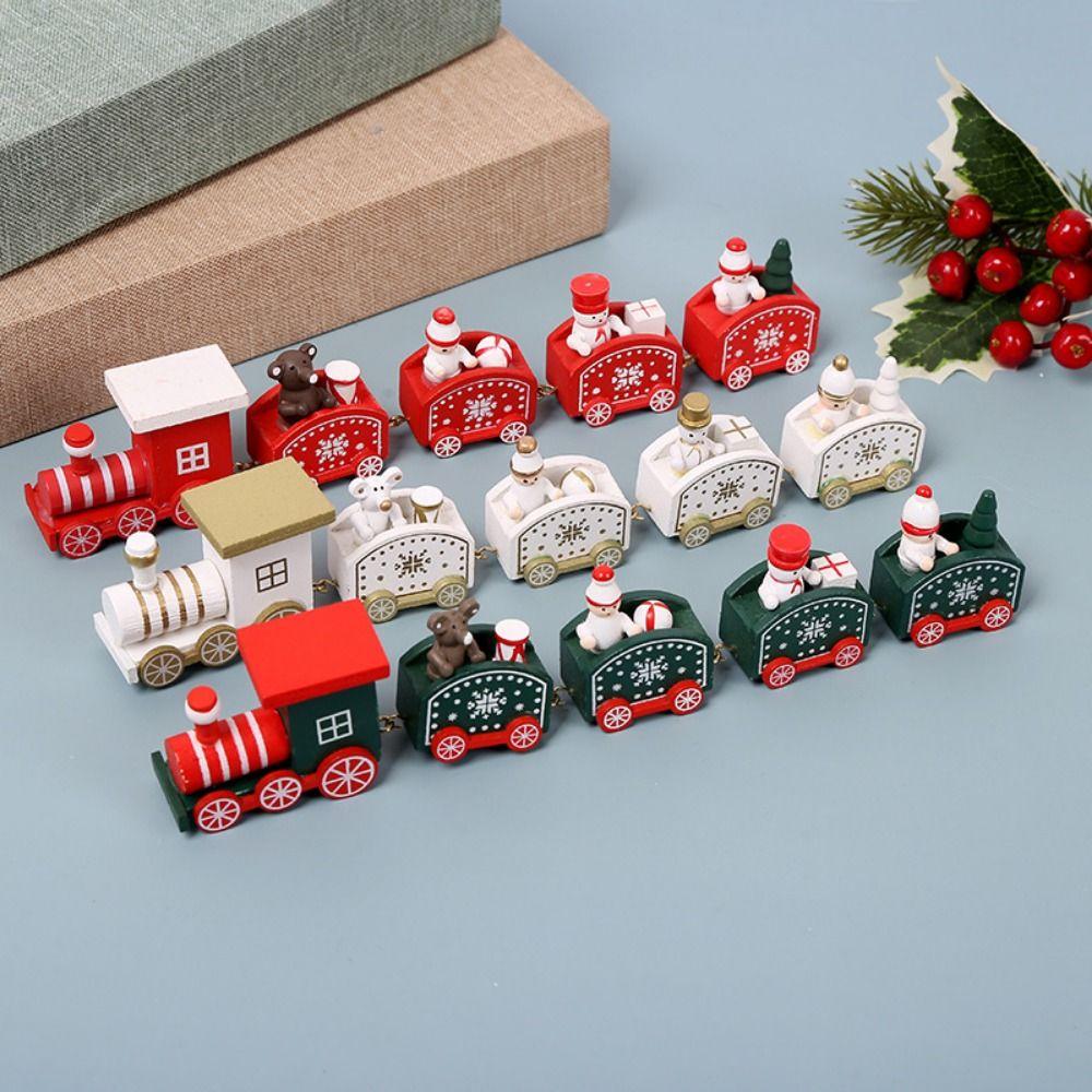 Multicolor Christmas Train Cartoon Animal Mini Christmas Tree Train  Party Decorations