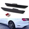 Black Smoked Lens Rear Side Marker Light Assy W/ Red LED Bulbs For 15-23 Mustang