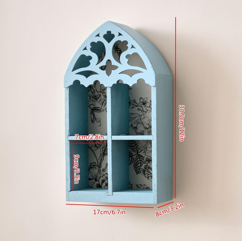 Multifunctioneel Opbergkastje Houten Wandmontage Opbergrek Uitgesneden Parfum Display Frame Toepasbaar Kantoor Slaapkamer Studeerkamer