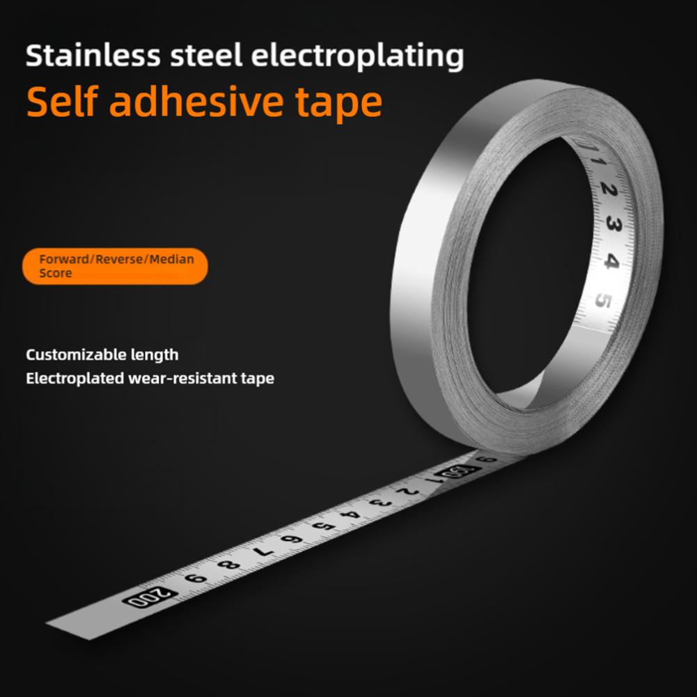 Self-Adhesive Measuring Tape Stainless Steel Workbench Ruler Adhesive Backed Tape Measure Metric Scale  Sticky Ruler