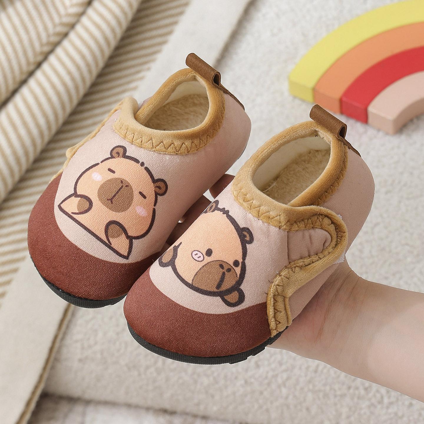 

Children s autumn and winter cotton shoes, indoor walking shoes for boys and girls, non-slip warm socks, plush floor shoes, home socks 24-25Inner Length13.6cm