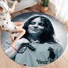 Billie Eilish Custom Name Round Area Rug,Carpet Rug for Living Room Bedroom Sofa Playroom Decor,Non-slip Floor Mat