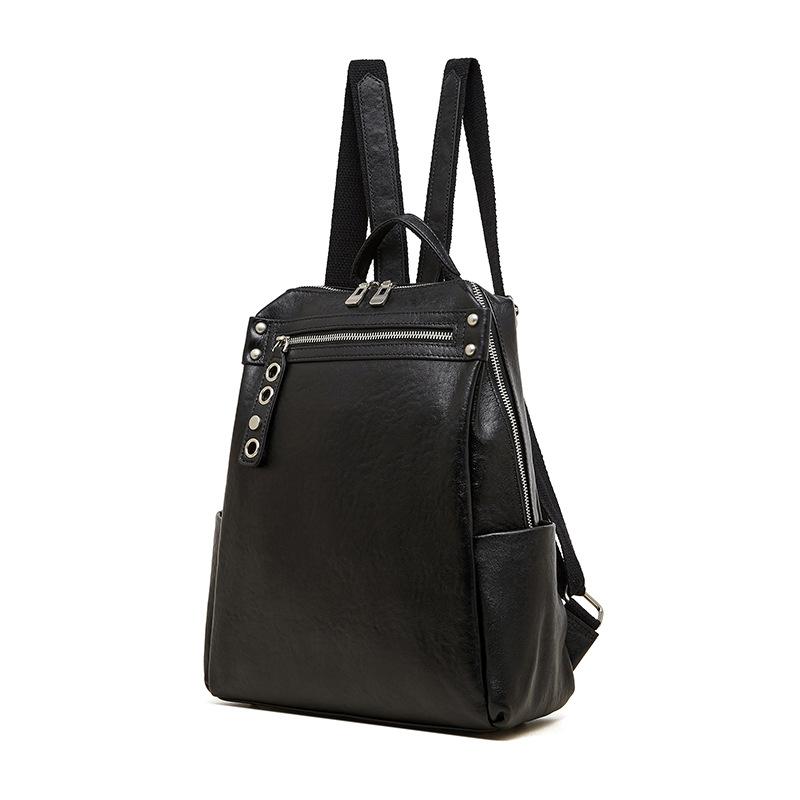 First-layer Vegetable-tanned Leather Backpack, Large-capacity Travel Light and Niche Leather Women's Bag, Business Trip Backpack