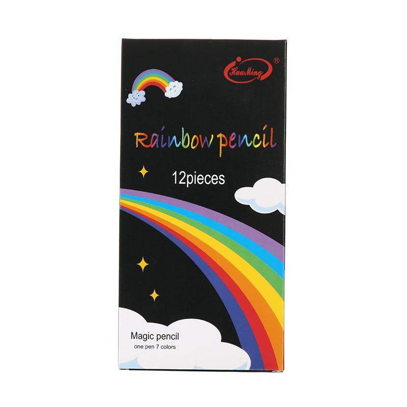 6/12Pcs Colored Black Wood Pencils Rainbow Diy Drawing Pencil For Sketching Doodling Coloring Painting Children Art Supplies