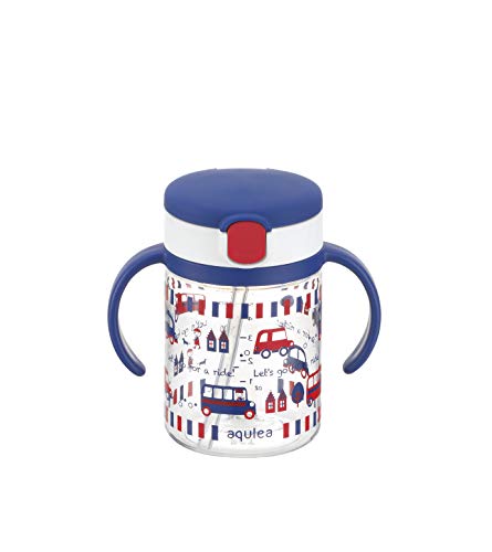Richell Aclear Outing Straw Mug R 200 Navy Blue 1 piece 200ml 7 months