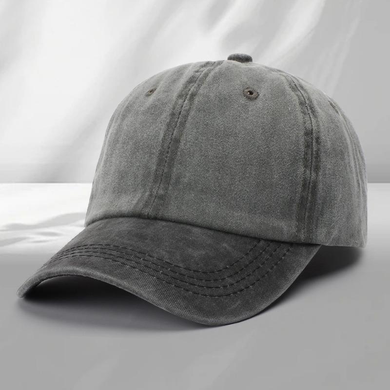 Washed cotton cap embroidery catering milk tea shop work cap duck tongue soft top baseball cap men