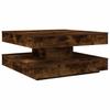 Rotating Coffee Table 360 degrees  Swivel Smoked Oak 70 x 70 x 34.5 cm