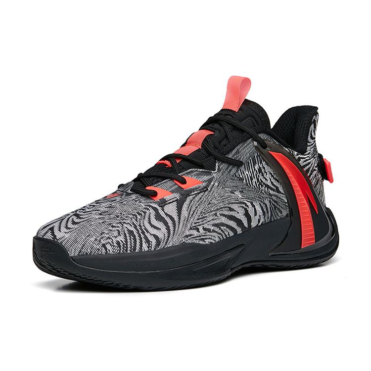 Anta Swoosh 2.0 Slip Resistant Abrasion Resistant Low Top Performance Basketball Shoes Men's White Black 112231606-5