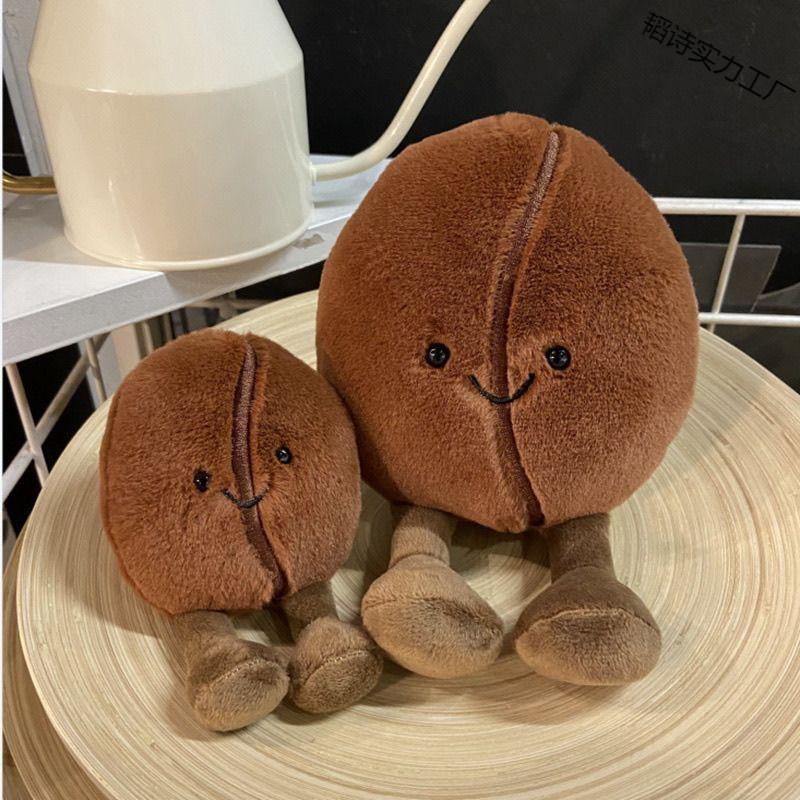Bean Male Coffee Plush Toy Cute Cartoon Girl Bedroom Decoration Dolls Gifts