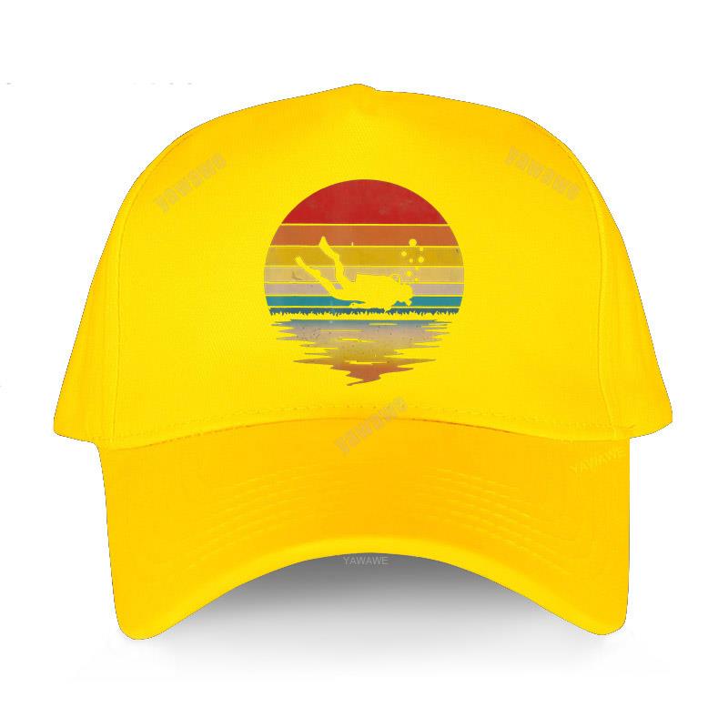 Baseball Cap for Men Hip Hop Harajuku Hats Retro Scuba Diving Cotton 80s Scuba Diver Teens Golf Hat Summer Breathable Caps