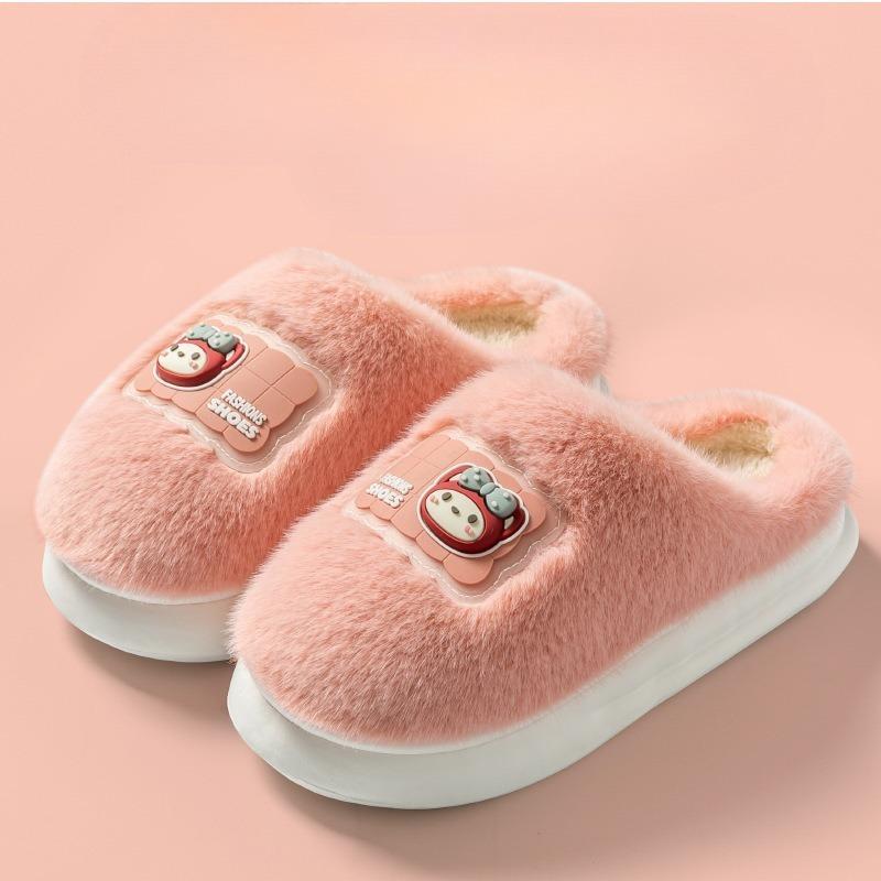 Cartoon Shoes, Cotton Slippers, Indoor Home Warmth, Fleece Thick-soled Light Slippers