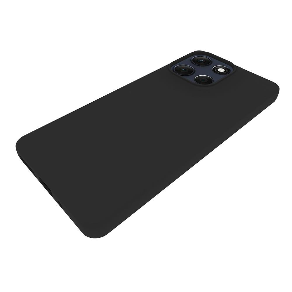 For Motorola Moto G86 Power 5G TPU Case WANLONFENG MS Series Matte Back Cover with Tempered Glass (Big Hole Lens)