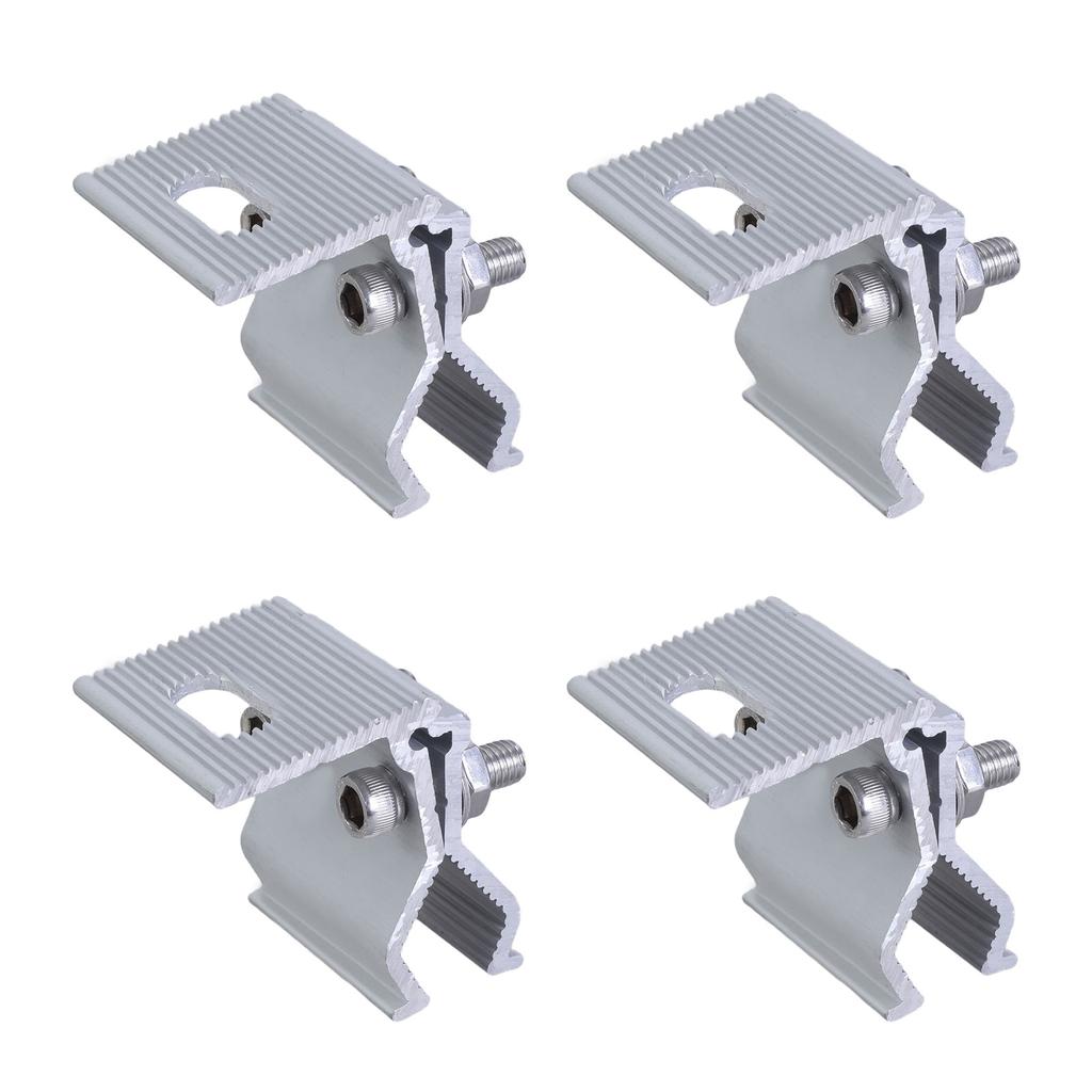 4pcs Solar Panel Mounting Clamps High Efficiency Clamps Corrosion Resistant Easy Installation Clamps for Roof Ground Use