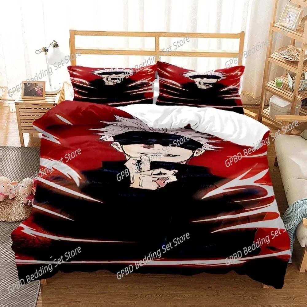 Anime Jujutsu Kaisen Cartoon 3D Printed Bedding Queen Bedding Set Soft And Comfortable Customized King Size Bedding Set