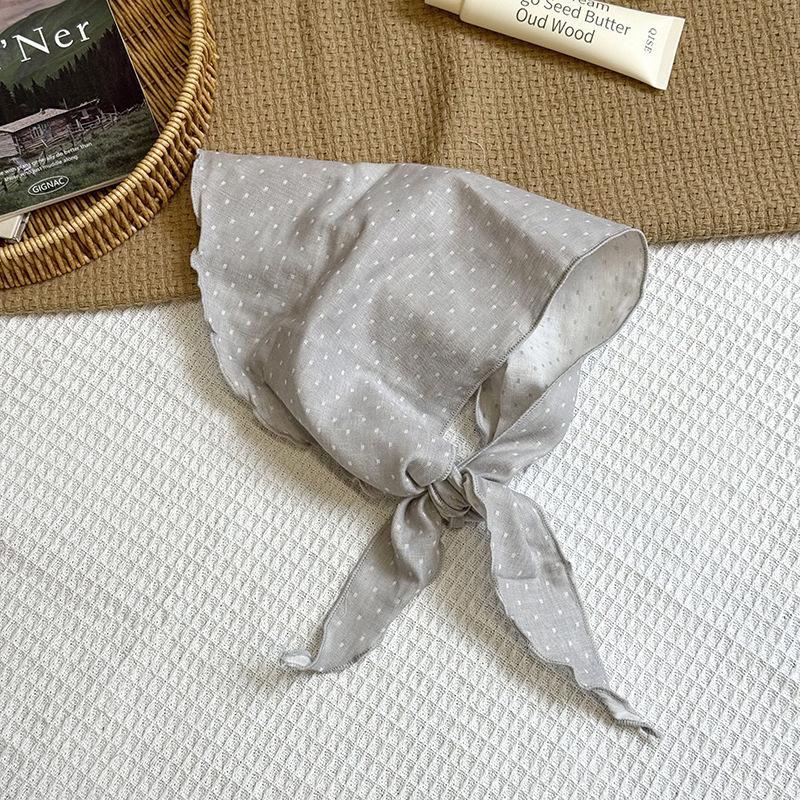 Triangle scarf waist multi-functional polka dot silk scarf literary neck scarf scarf double-sided headscarf headband