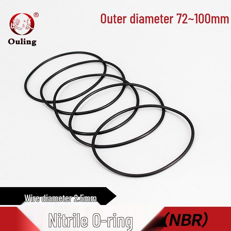 Wear-Resistant Nitrile O-Ring Seal 72-100mm Diameter, 2.5mm Thickness 72*2.5mm (10pcs) Black Nitrile O-ring