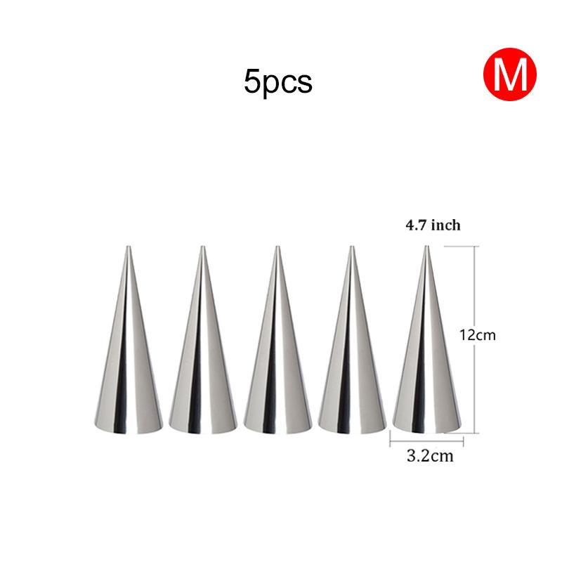 Stainless Steel Cream Horn Molds Kitchen Dessert Durable Mold Cone Tubular Shaped Mold Baking Cones Horn Pastry Roll TMZ