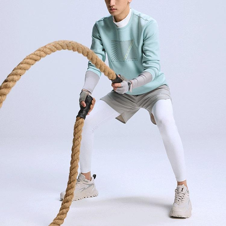 Anta Line Print Loose-Fit Crew Neck Sweatshirt Men Tops Ark-Blue 152217737-1