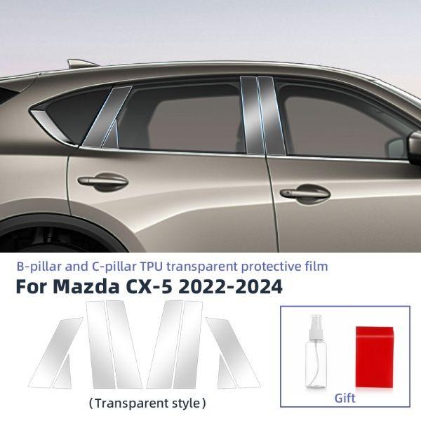 Headlight Rearview Film B C Pillars For Mazda CX5 CX-5 2022-2024 Protection Film TPU Pre-cut Anti-scratch Repair Clear Smoked