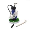 Mini Porta-Canetas de Bolsa de Golfe em Liga de Alumínio para Desktop com Canetas de Golfe e Relógio