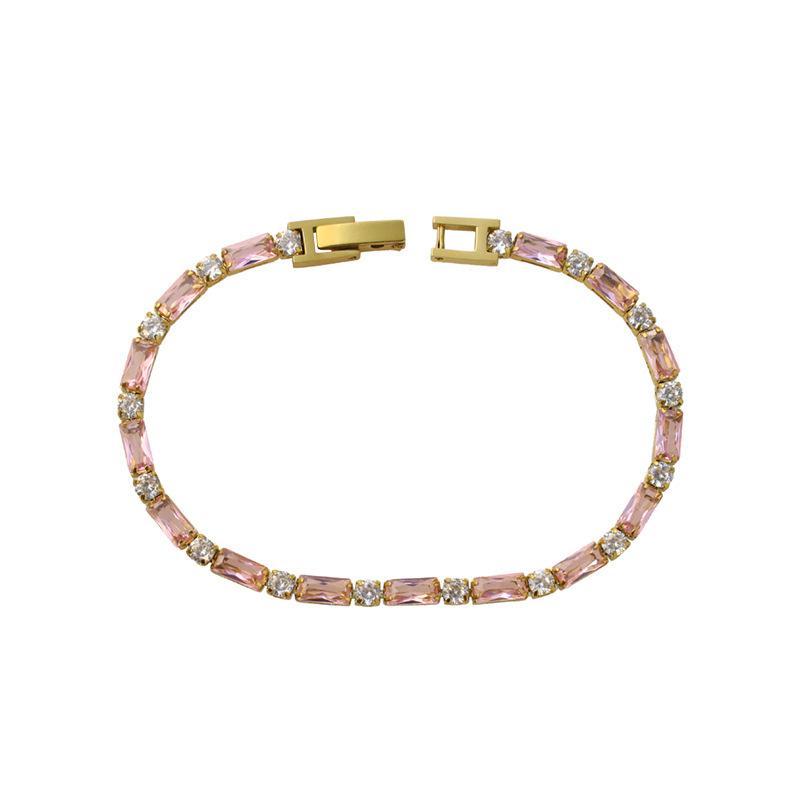 Light Luxury Girls Titanium Steel Colored Diamond Gold Bracelet Does Not Fade, Light Luxury High-End Stainless Steel Jewelry