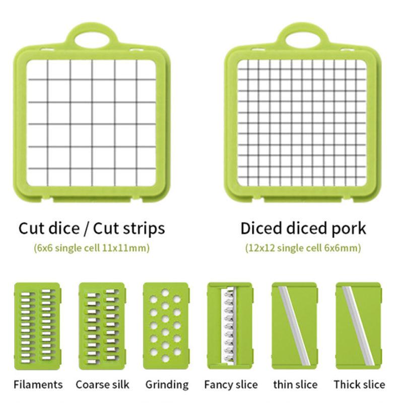 Multifunkční kráječ zeleniny Kráječ ovoce Strouhače Strouhací nástavce Odkapávací košík Kráječe Pomůcky Kuchyňské doplňky