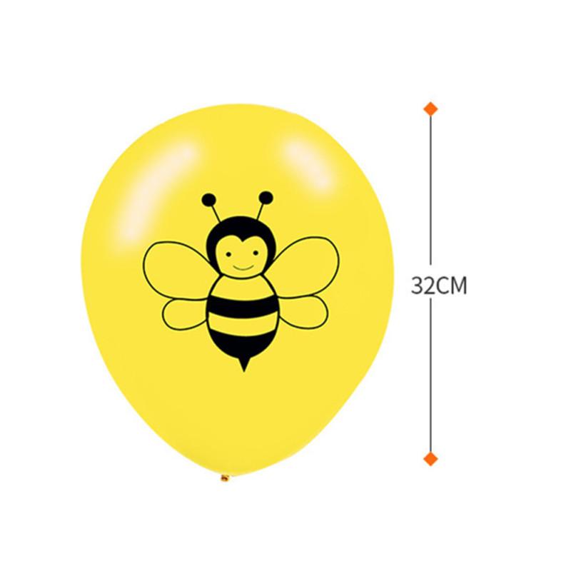 10 Pcs 12-inch Latex  Balloon Cartoon Animal Bee Pattern Baby Birthday Weddings Bee Festival Events
