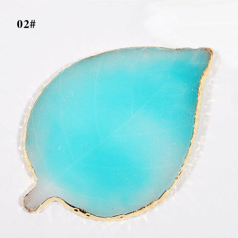 Nail Art Resin Leaf Shape Tips Display Board Palette Gel Polish Mix Stir Plate