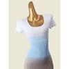 Export Square Collar Stripes Inner Dress Fashion Style Short Sleeve Silm College Knitting Sheath Dress