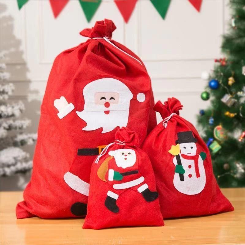 Large Christmas Santa Claus Candy Gift Bag - Non-Woven Fabric Backpack for Festival Party
