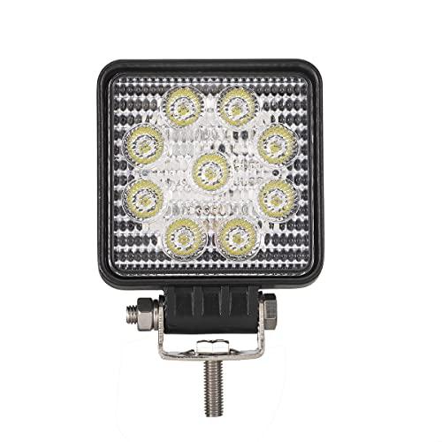 Small LED work light, 27W, square, wide angle type, bright LED work light, diameter 90mm, light truck bed light, fog lamp, car backlight, snow bl