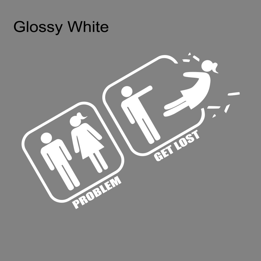 Car Stickers Man Woman Relationship Problem Get Lost Funny Vinyl Decal For Auto SUV Truck Window Bumper Waterproof Accessories
