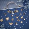 80Pcs 20 Styles Tibetan Style Alloy Pendants Moon and Sun and Star Series Pendant Set Antique Golden 11~26x8~16x1~4mm Hole: 1~2.5mm 4pcs/style