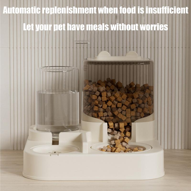 Cat Automatic Water Dispenser 2 In 1 Puppy Feeder With Food Bowl Large Capacity Cat Food Dispenser Multifunctional Pet Food