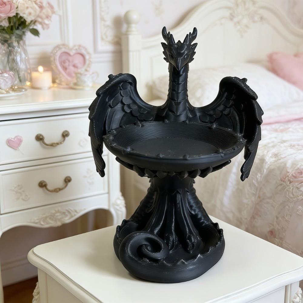 Creative Gothic Bird Tray Statue Decorative Crafts Funny Home Decoration 3D Printed Phoenix Desktop Ornaments Decor