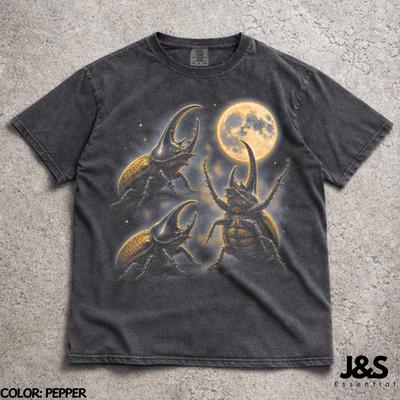 Three Hercules Beetle Moon Shirt, Funny Beetle Graphic Tee, Vintage Hercules Beetle Tshirt, Insect Lover Gift