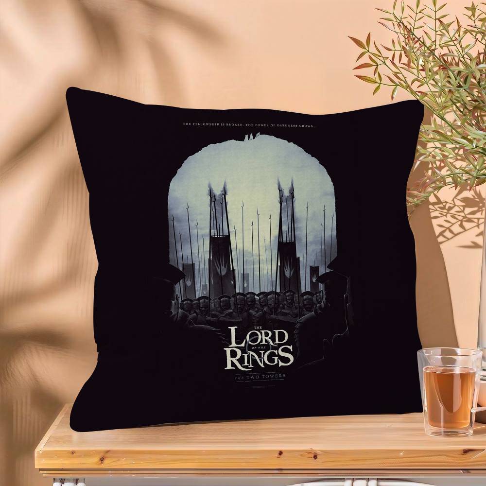 Vintage Black Classic Movie The King Rings Pillow Cover for Bedroom Room and Living Room Sofa Decorative Cushion Cover