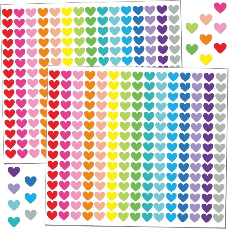 

Multicolor Heart Sticker 1/2Inch Colorful Heart Sealing Sticker Adhesive Wrapping Label For Scrapbooking and Packaging 1