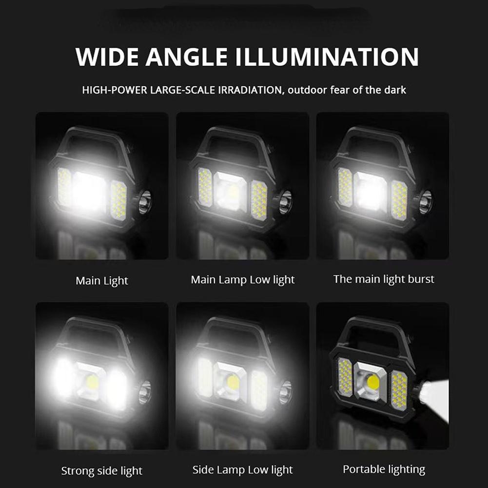 USB Rechargeable Flashlight Waterproof COB/LED Torch Light Portable Powerful Lantern Solar Light for Camping Hiking