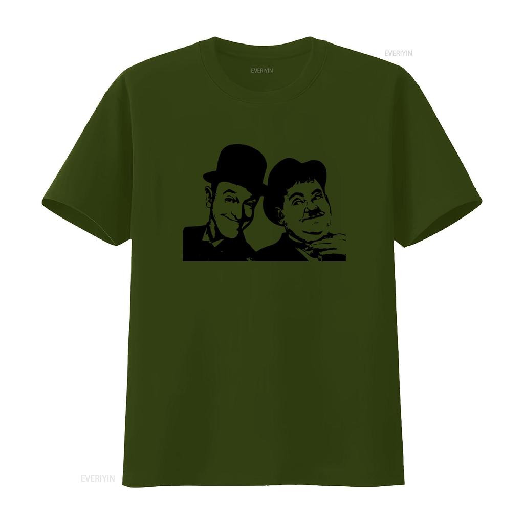 Laurel N Hardy Face Vector Funny Movie Retro Friend Happy T Shirt New Long Or S Vintage Washed Top For Everyday Wear Soft