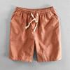 Men's Casual Linen Beach Shorts - Breathable, Trendy, Mid-Length Solid Color