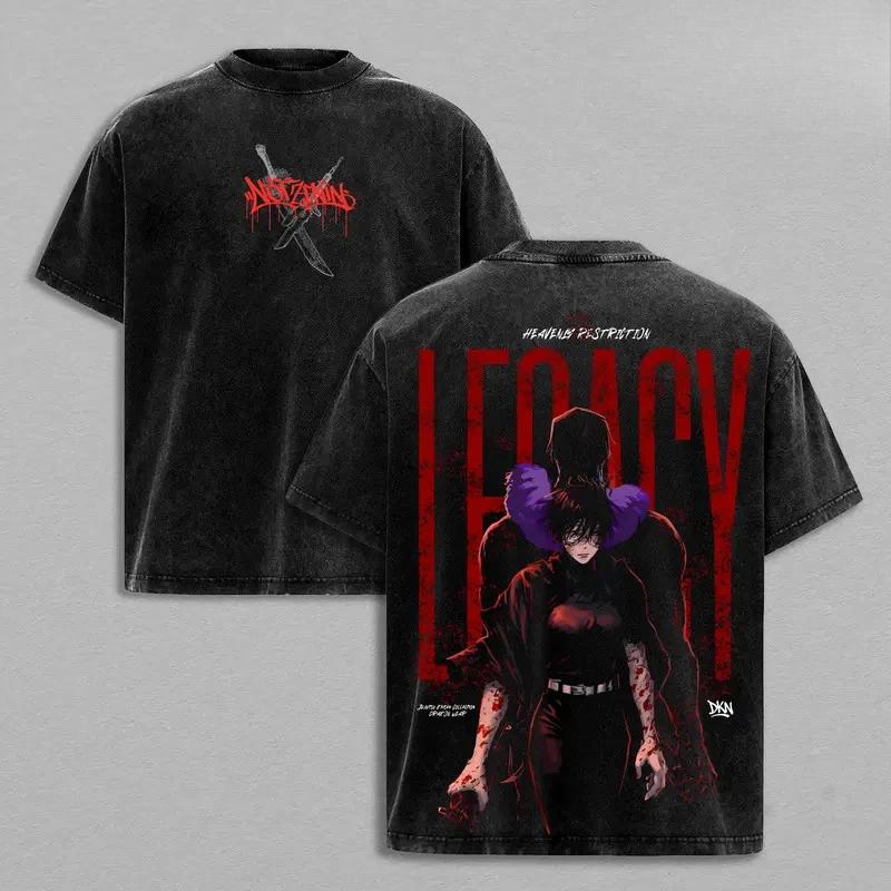 

Manga Jujutsu Kaisen Higuruma Hiromi Printed Tee Men Women Clothing Washed Cotton T-shirt Vintage Casual T Shirt Harajuku Tshirt XXL