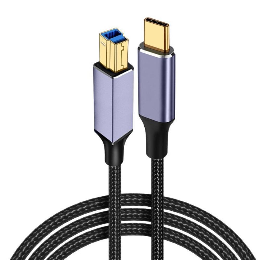Male To Male Type-C Printer Cable Braided Nylon Scanner Wire for Epson/HP/Canon External Hard Drive
