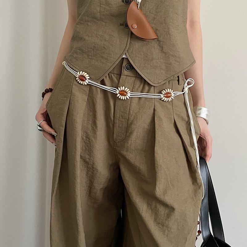 Bohemian Style Flower Beads Waist Belt For Women High-End Versatile Skirt And Jeans Waist Chain For Summer Belt Accessory