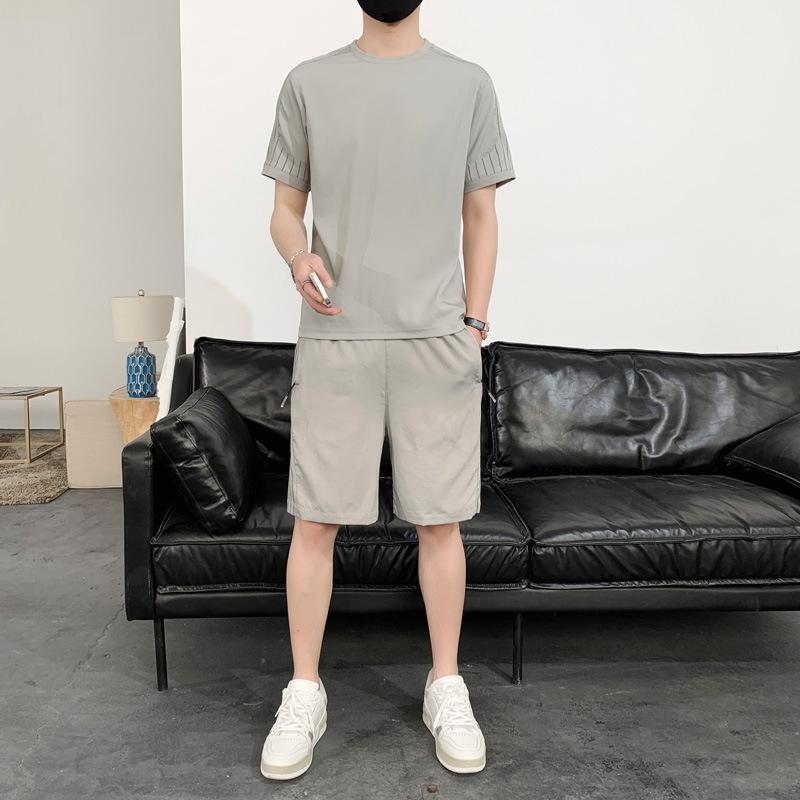 New casual sports suit men's short-sleeved T-shirt shorts set summer youth fashion clothes
