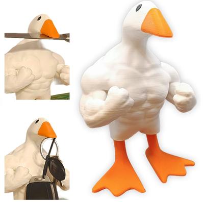 Décorations Créatives Muscle Duck Ornement de Patio Artisanat en Résine pour la Maison