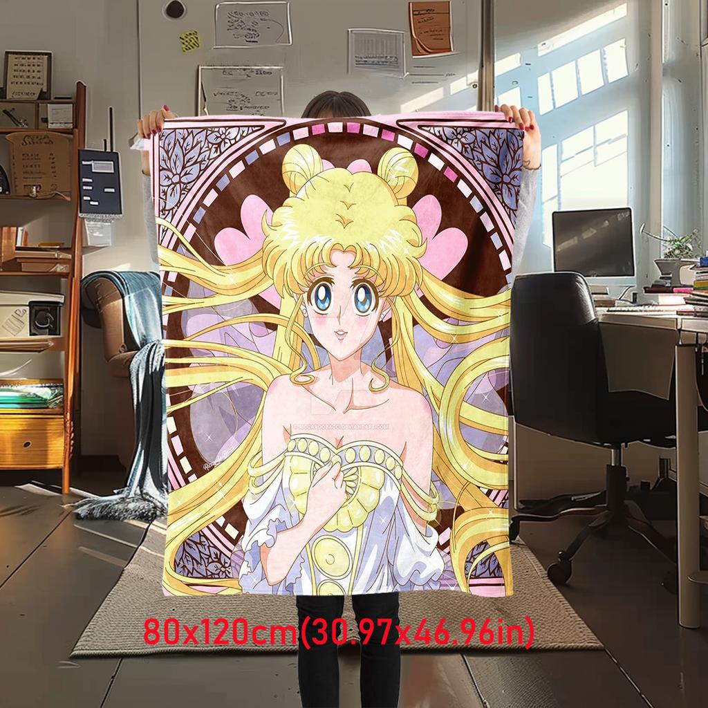Japanese anime cute cartoon theme Sailor Moon Tsukino Usagi blanket suitable for home beds, sofa covers, office nap, outdoor warm blankets O14
