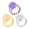 Stainless Steel Ring Base Adjustable Ring Blank Cabochon Ring Blank Base Flat Bezel