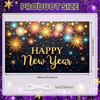 Happy New Year Banner Golden Lettering Sparkling Design New Year Party Decoration Backdrop Festive Holiday Photo Background
