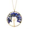 Color Retaining Gold Hand Winding Natural Crystal Gravel Tree Of Life Necklace N104
